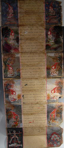 Редкий буддистский манускрипт, расписанный вручную, Сиам