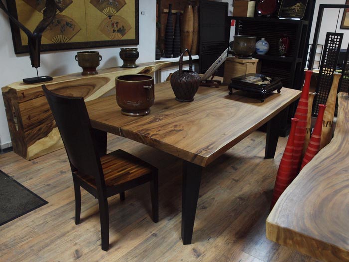 большие столы и консоли из Тайланда, японский интерьер и мебель