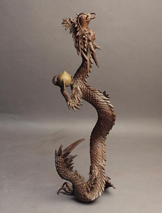 Японская скульптура из бронзы "Дракон"