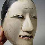 Редкая маска Менко Нох, подписанная, 18-19 век.